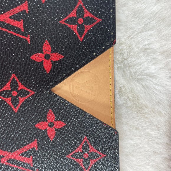Louis Vuitton RARE VIP Infrarouge Envelope Card Holder Wallet Red Black Canvas